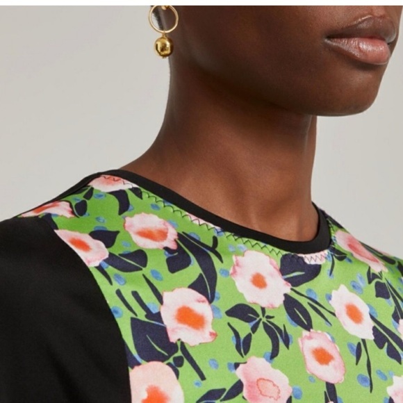 Stine Goya Scout Floral Print Bodycon Short Sleeve A-Line Midi Dress Small NEW - Picture 5 of 10